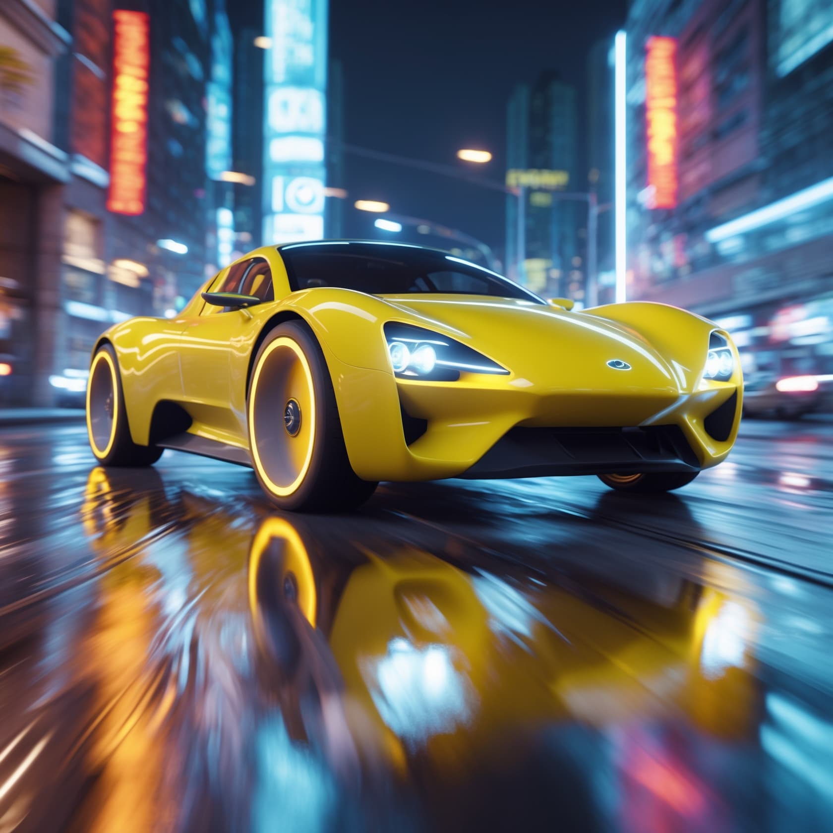 Yellow Flying Car