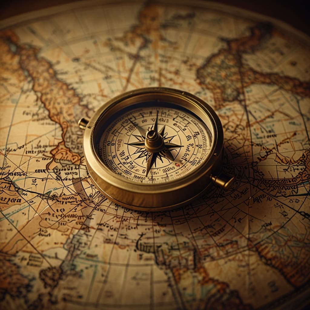 Brass Compass Map