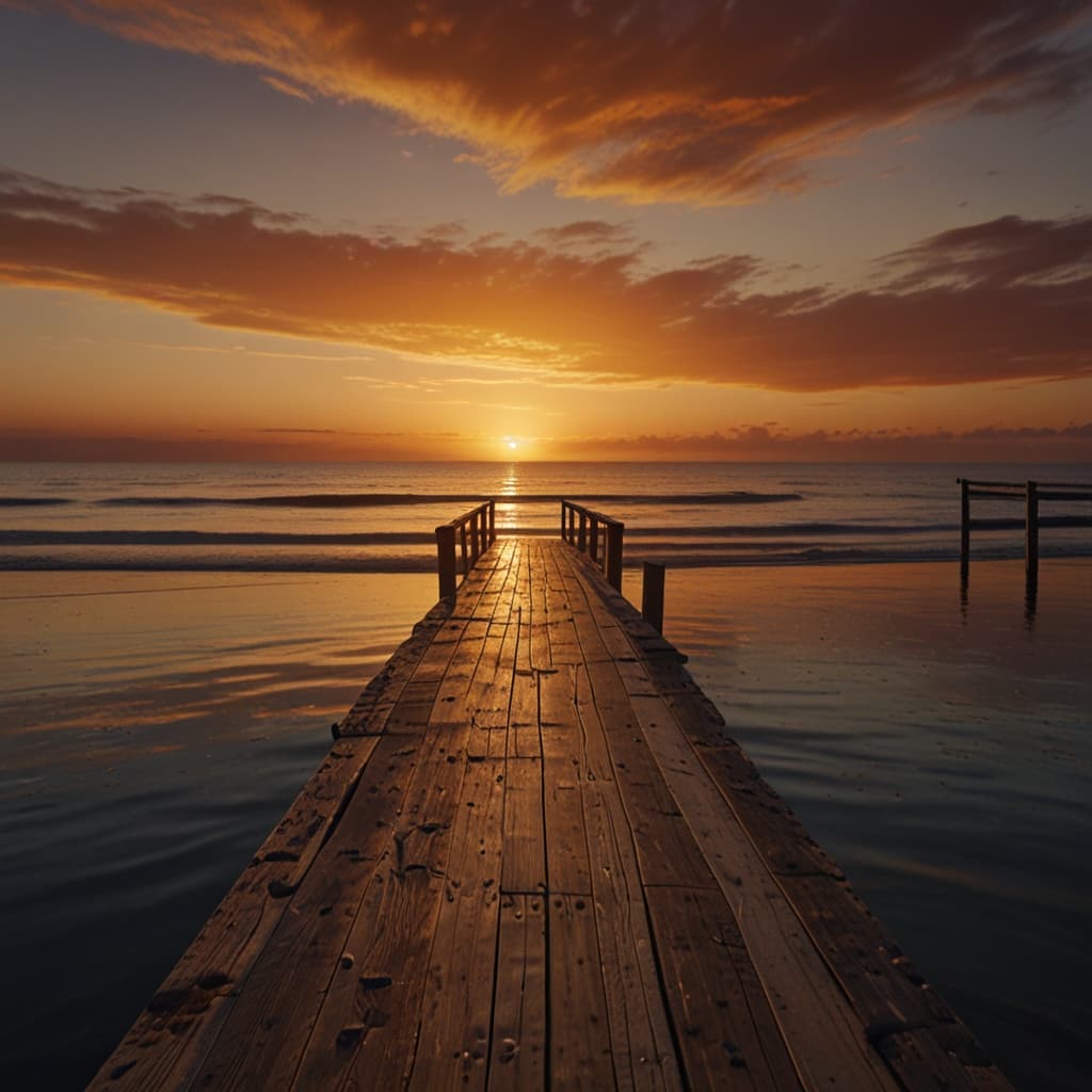 Empty Pier Sunset