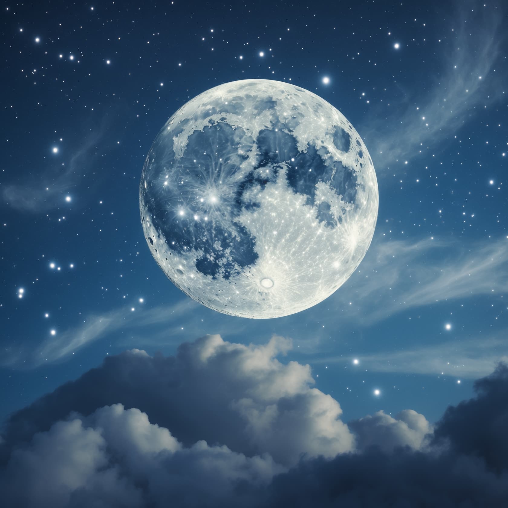 Full Moon & Stars 2050