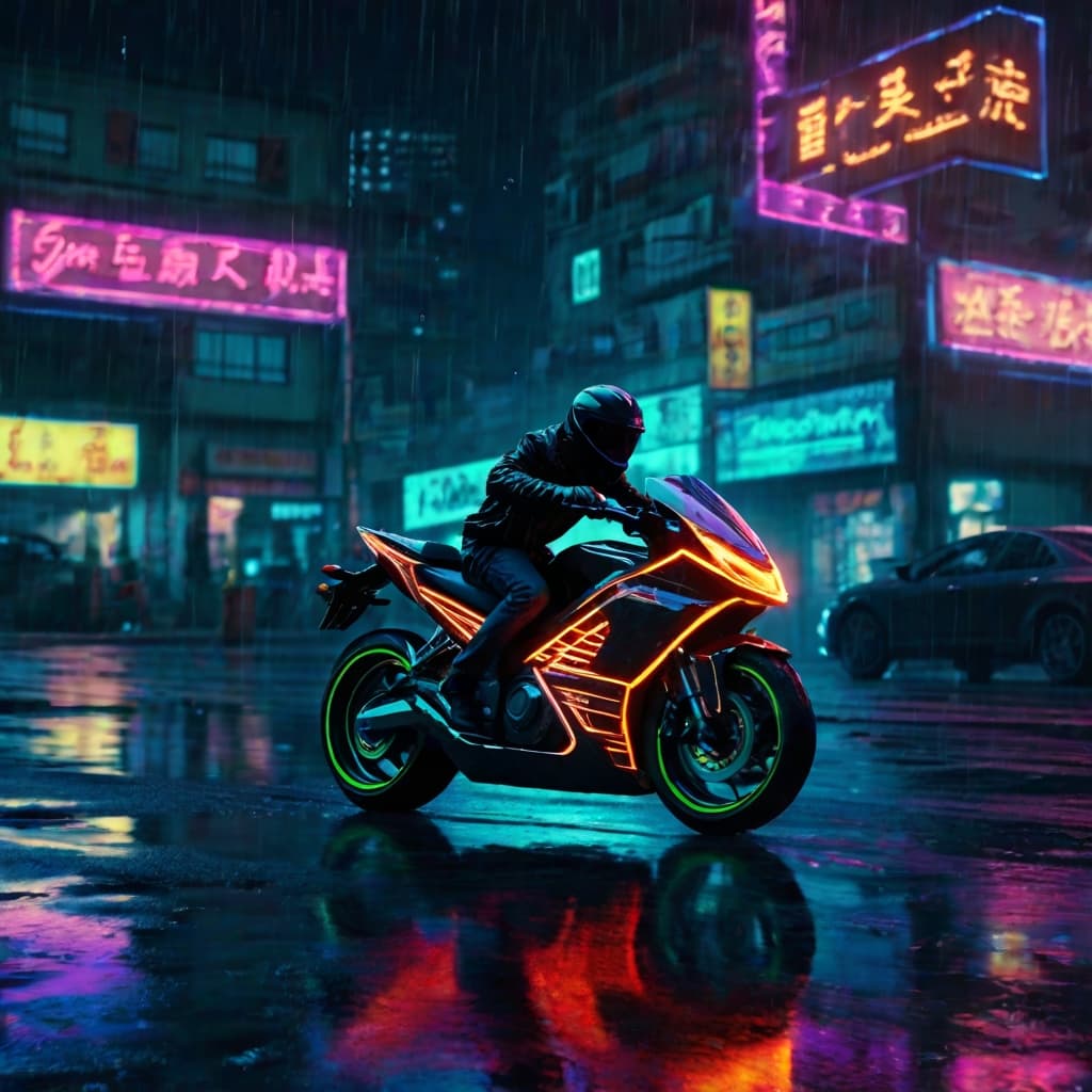 Neon Motorcycle