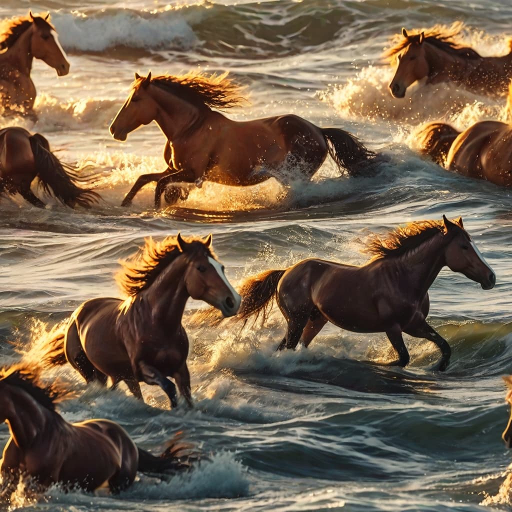 Wild Ocean Horses