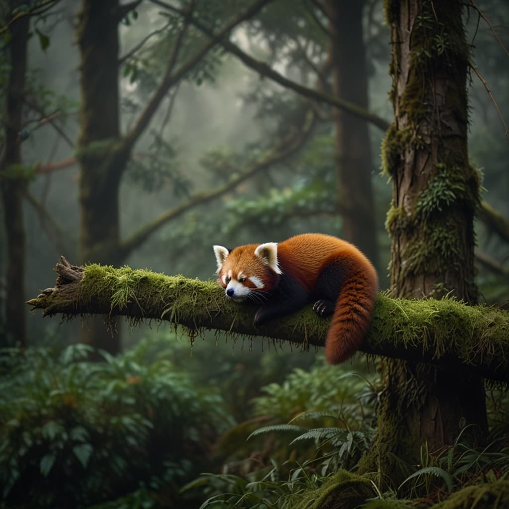 Sleeping Red Panda