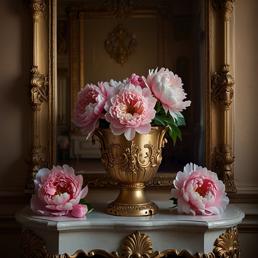Gilded Mirror Florals