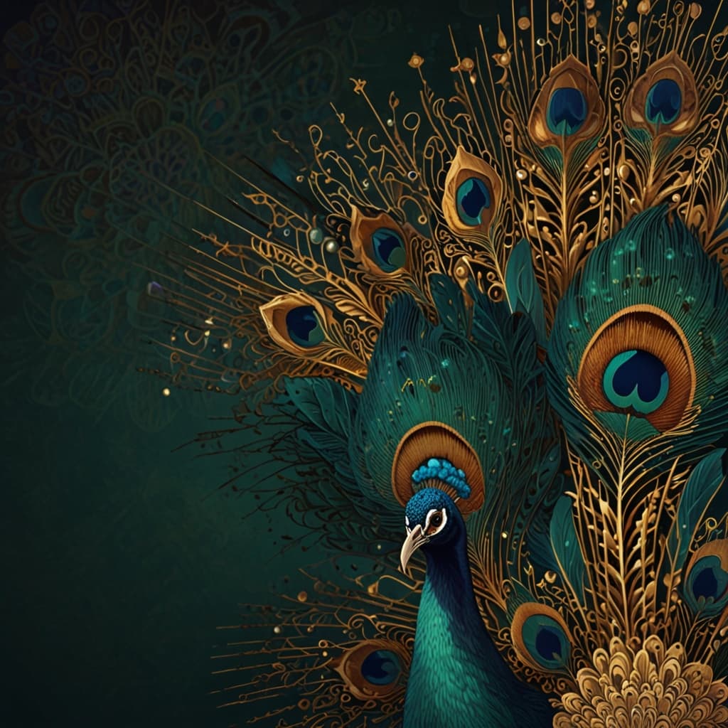 Peacock Feather Fan