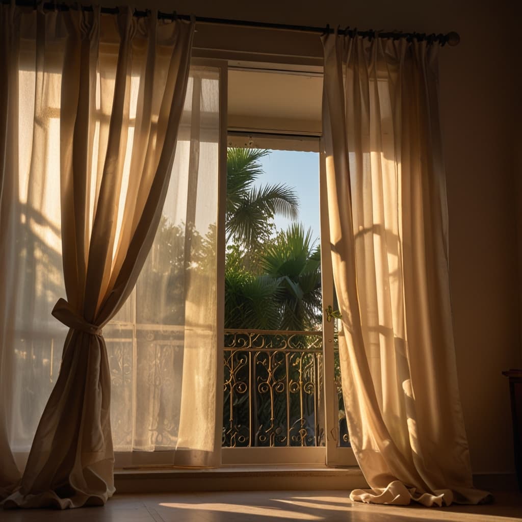 Silk Curtain Window Light