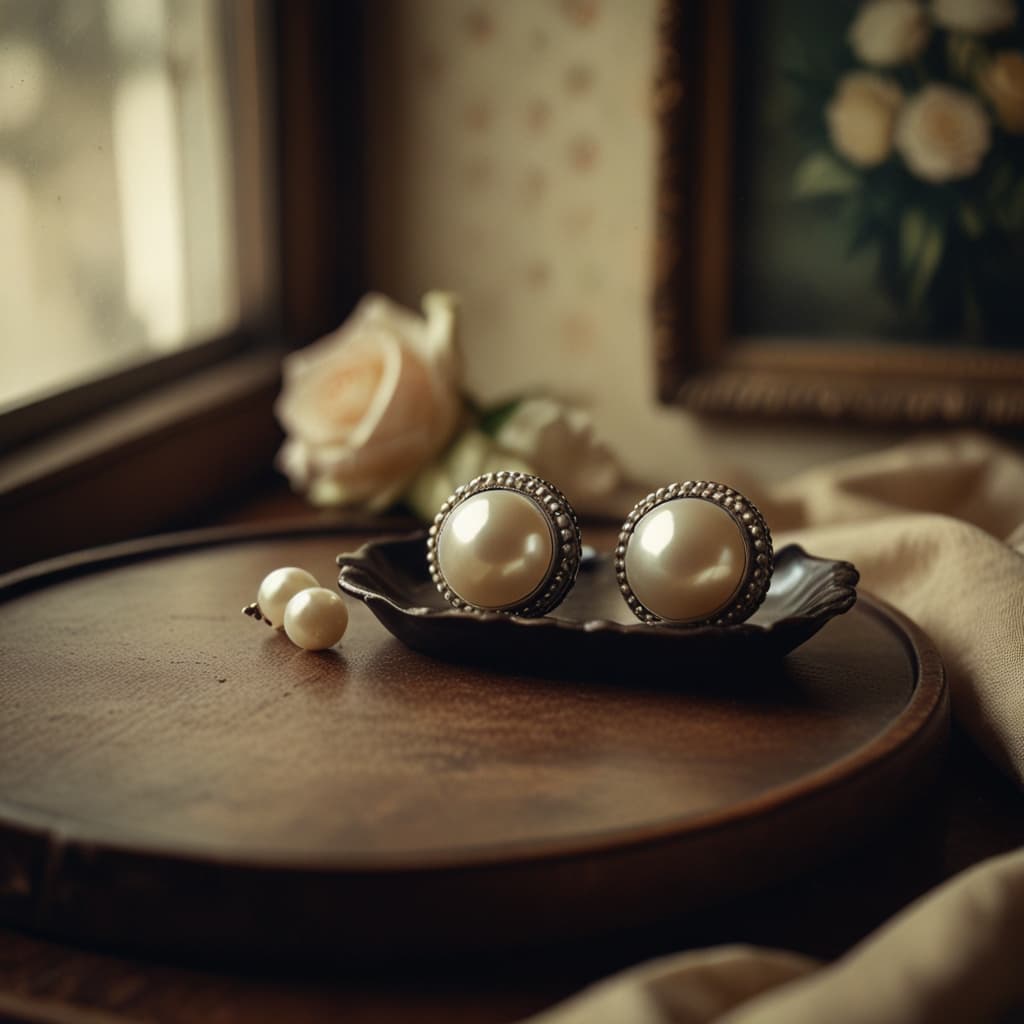 Pearl Drop Earrings Tray