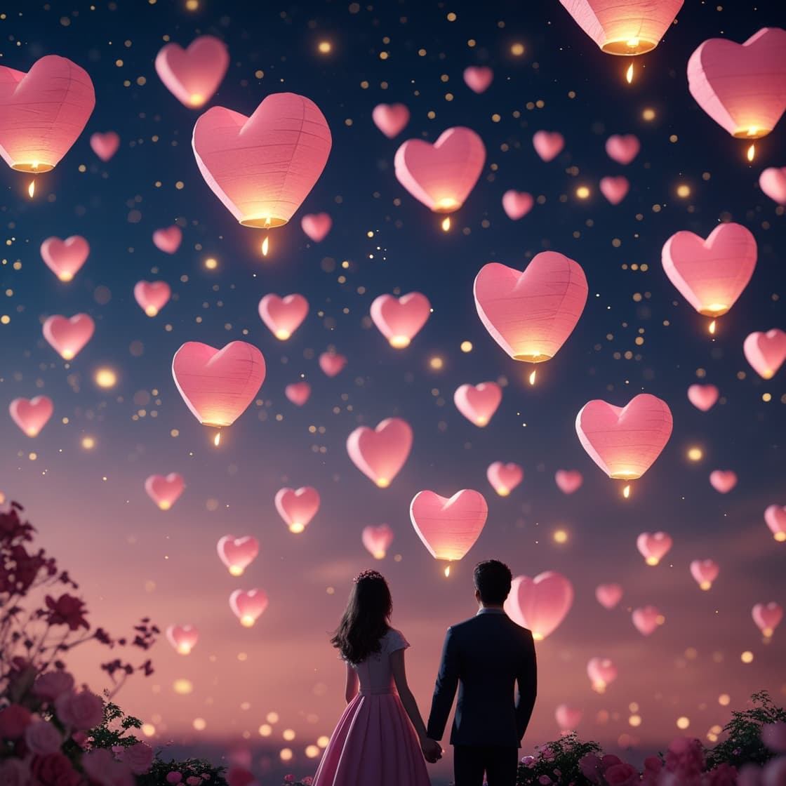 Couple Under Hearts